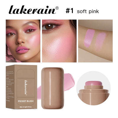 3In1 Cheek Lip Tinted Moistured Blush Stick Waterproof Easy Color Rouge Silky Smooth Blusher Cream Matte Contour Makeup