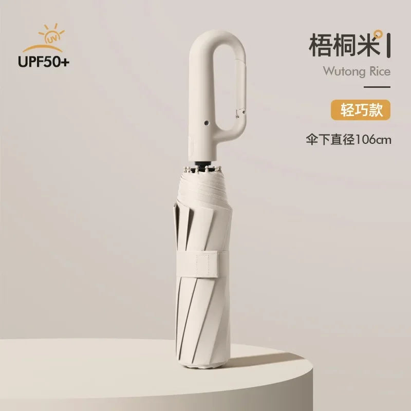 Strong Windproof Automatic Umbrella Sunshade UV Protection Folding Men'S Umbrella Buckle Rain Large Parasol for Women