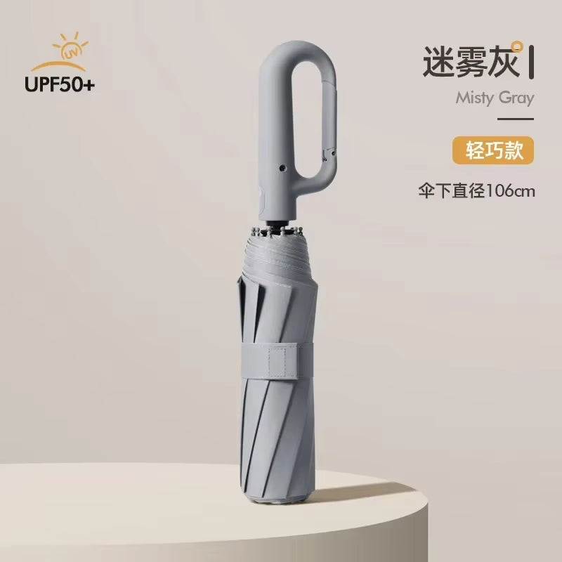 Strong Windproof Automatic Umbrella Sunshade UV Protection Folding Men'S Umbrella Buckle Rain Large Parasol for Women