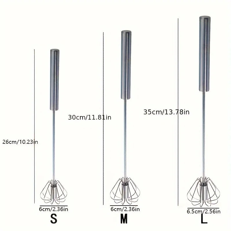 Durable Stainless Steel Semi-Automatic Egg Beater for Effortless Mixing and Beating in Kitchen Baking