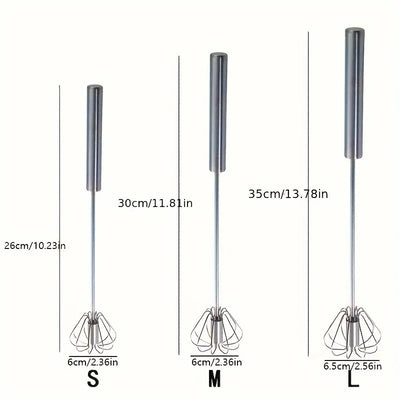 Durable Stainless Steel Semi-Automatic Egg Beater for Effortless Mixing and Beating in Kitchen Baking