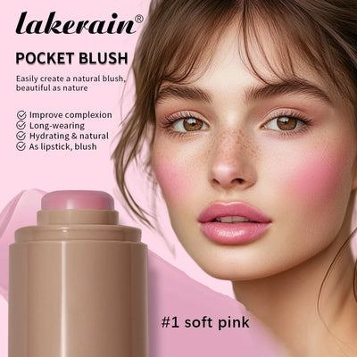 3In1 Cheek Lip Tinted Moistured Blush Stick Waterproof Easy Color Rouge Silky Smooth Blusher Cream Matte Contour Makeup