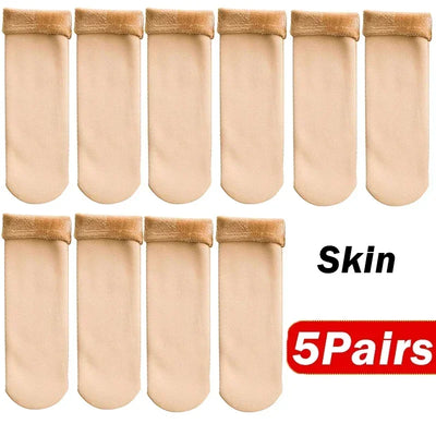 5Pair New Women Winter Thicken Warm Short Socks Thermal Cashmere Wool Socks Nylon Snow Velvet Boots Home Floor Calcetines Mujer